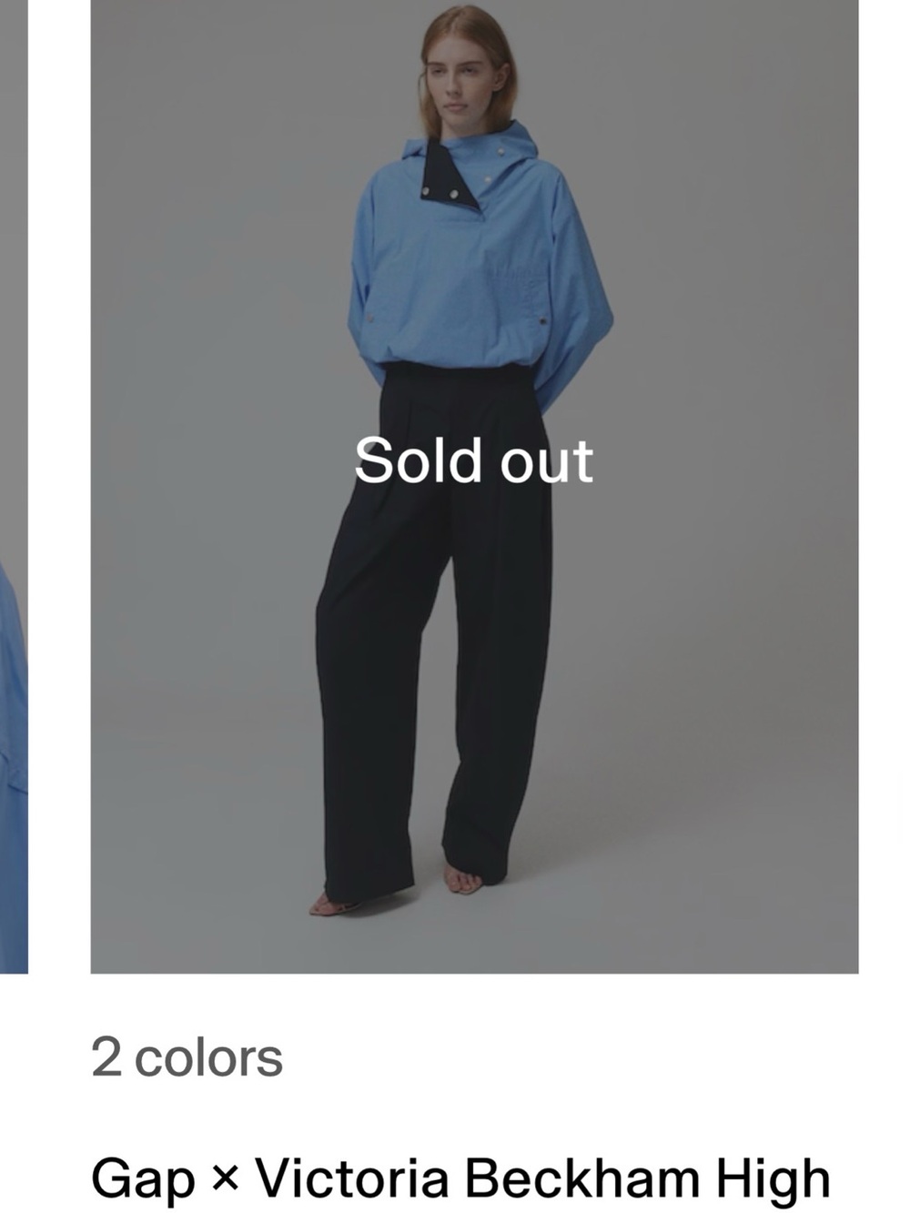 Victoria Beckham Navy Wide-Leg High-Rise Trousers
